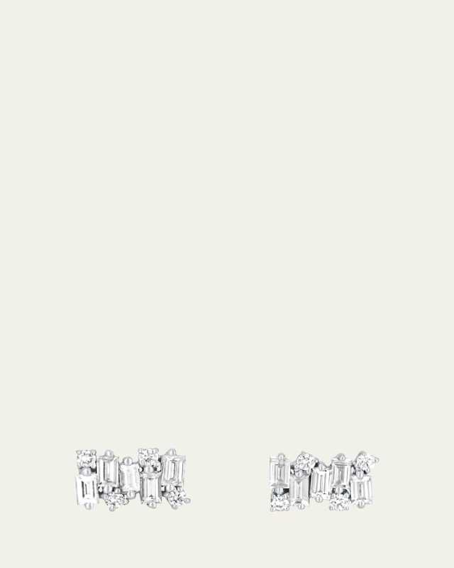 18k Gold Diamond Firework Stud Earrings